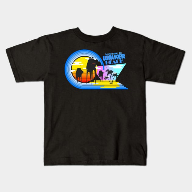 Walker Beach Kids T-Shirt by synaptyx